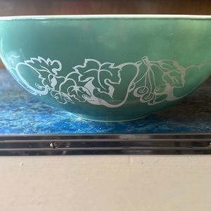 RARE - Promotional Pyrex Teal Salad Bowl - Fruit Design